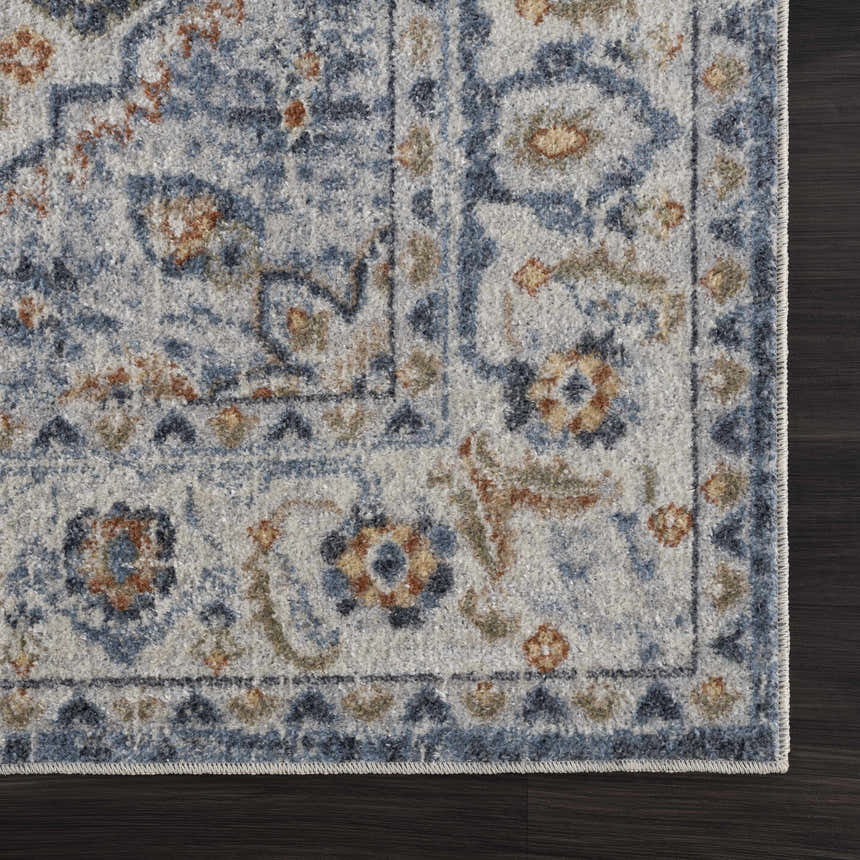 Sample Blue Cream Hiti Washable area rug