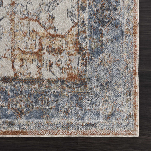 Sample Blue Orange Hera Washable area rug - Clearance