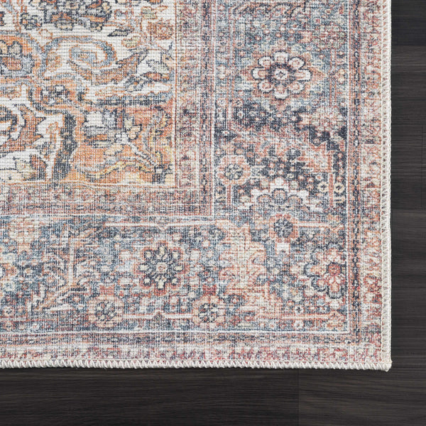 Sample Rust Gardnertown Medallion Washable Area Rug