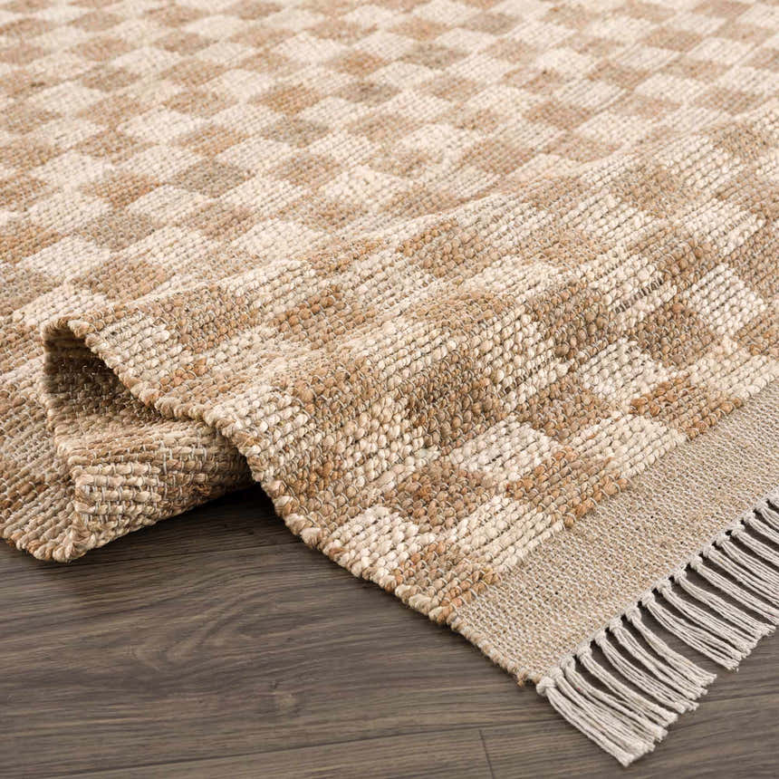 Made to Order Custom Size Ionut Checkered Jute Area Rug