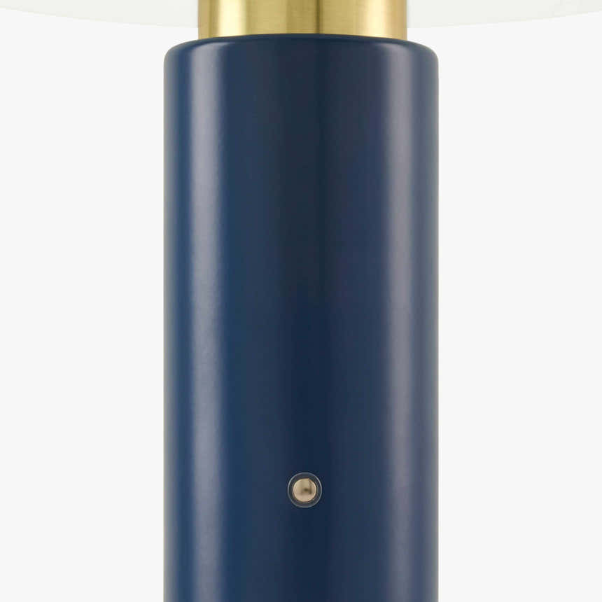 Rich Aqua Blue Modern Table Lamp with glass details for bedside or console tables