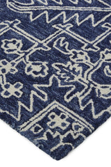 Feizy Belfort Transitional Medallion - Blue/Ivory Area Rug - Clearance