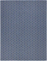 Close-up of the Nourison Twist Reversible Blue Area Rug, featuring a modern geometric honeycomb pattern.