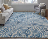 Feizy Lorrain Modern Abstract - Blue/Ivory Area Rug