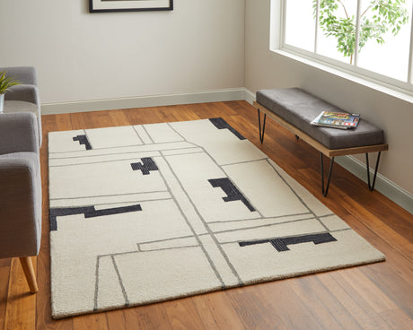 Feizy Maguire Transitional Abstract - Ivory/Gray/Taupe Area Rug