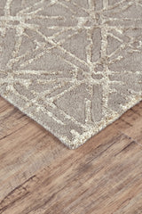 Feizy Manoa Transitional Geometric - Taupe/Ivory/Tan Area Rug - Clearance