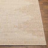 Close-up of the Djugun Beige Indoor & Outdoor Rug showing its woven texture and subtle beige and brown pattern. Front