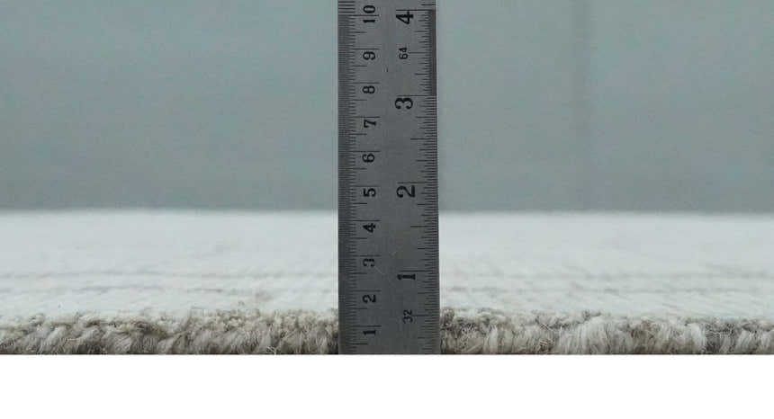 Earthy Modern Stripes Design Custom Made Ivory, Silver and Gray Hand Tufted Rug