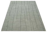 Earthy Modern Stripes Design Custom Made Ivory, Silver and Gray Hand Tufted Rug