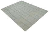 Earthy Modern Stripes Design Custom Made Ivory, Silver and Gray Hand Tufted Rug