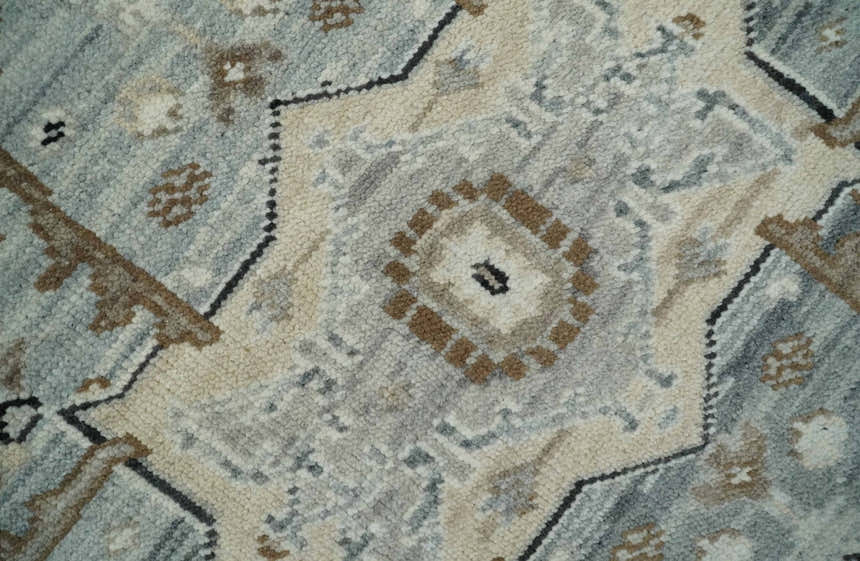 Earthy Neutral Custom Made Ivory, Beige and Silver Traditional Hand Knotted Wool Area Rug
