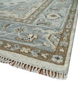 Earthy Neutral Custom Made Ivory, Beige and Silver Traditional Hand Knotted Wool Area Rug