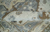 Earthy Neutral Custom Made Ivory, Beige and Silver Traditional Hand Knotted Wool Area Rug