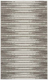 Close-up of Nourison Key Largo Light Grey rug featuring a contemporary striped pattern and subtle texture.