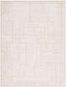 Close-up of Alma Machine Woven Elle Decor x LIVABLISS EDAL-2301 Area Rug. Ivory and taupe geometric pattern. Design-Rectangle-537
