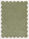 Close-up of the Rivoli Elle Decor x LIVABLISS EDRV-2303 Area Rug. Olive green rug with a cream, scalloped border. Design-Rectangle-537