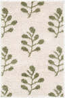 Close-up of Rivoli Elle Decor x LIVABLISS EDRV-2304 area rug. Cream rug with an olive branch pattern and textured weave. Design-Rectangle-221