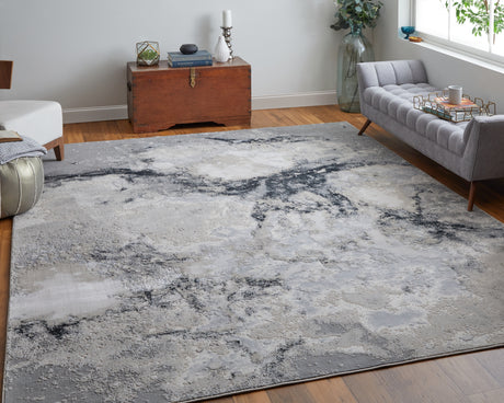 Feizy Astra Transitional Abstract - Gray/Ivory Area Rug