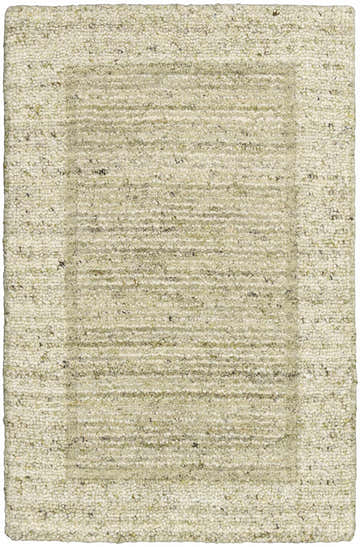 Close-up of Calvin Klein CK082 Ridge Sage Ivory rug. Farmhouse style with textured wool and cotton in soft sage and ivory tones.