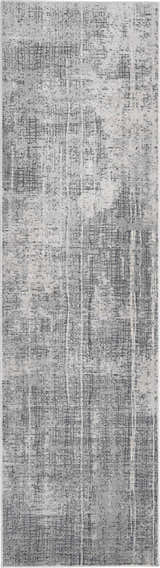 Close-up of the Calvin Klein CK970 Vapor Grey Ivory rug. Modern design with abstract grid pattern and subtle texture.