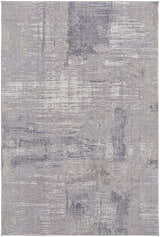 Close-up of Feizy Lennon Taupe/Tan/Blue Area Rug with abstract pattern and subtle texture. Design-Rectangle