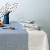 The Stripe Collection Tablecloth Natural & Elderberry