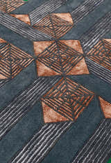 Empress Modern Geometrical Style Gray Hand Tufted 5x8 Wool Rug
