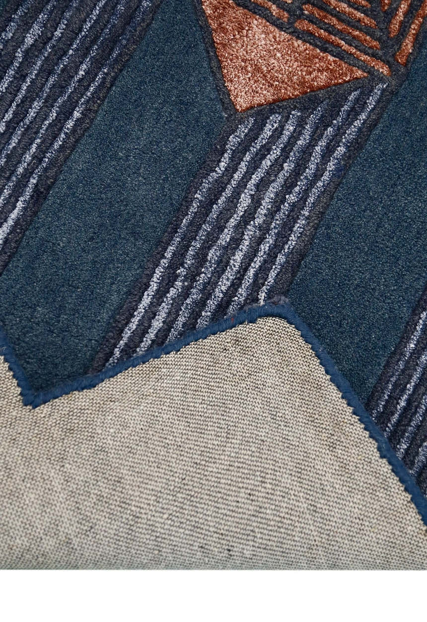 Empress Modern Geometrical Style Gray Hand Tufted 5x8 Wool Rug