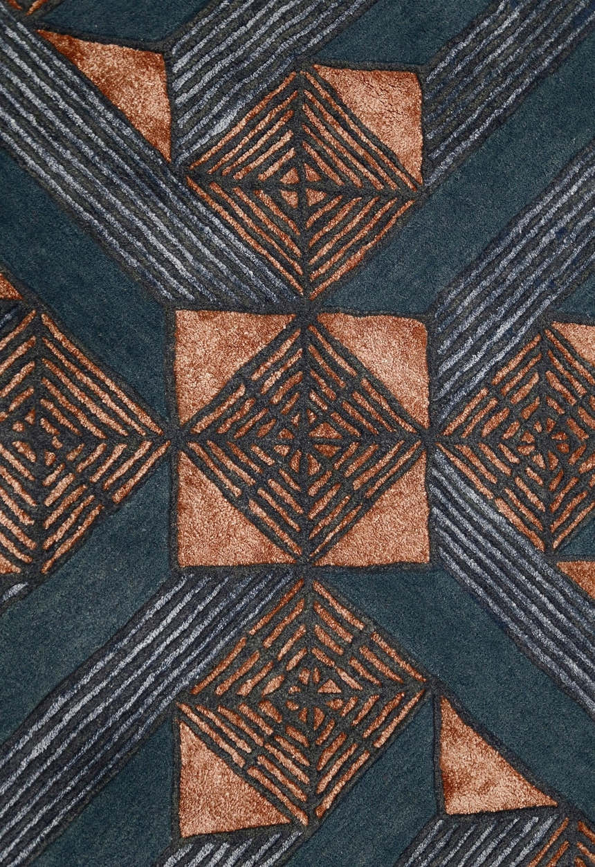 Empress Modern Geometrical Style Gray Hand Tufted 5x8 Wool Rug