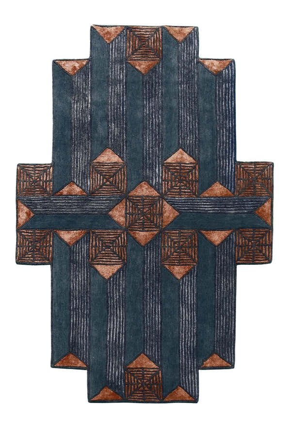 Empress Modern Geometrical Style Gray Hand Tufted 5x8 Wool Rug