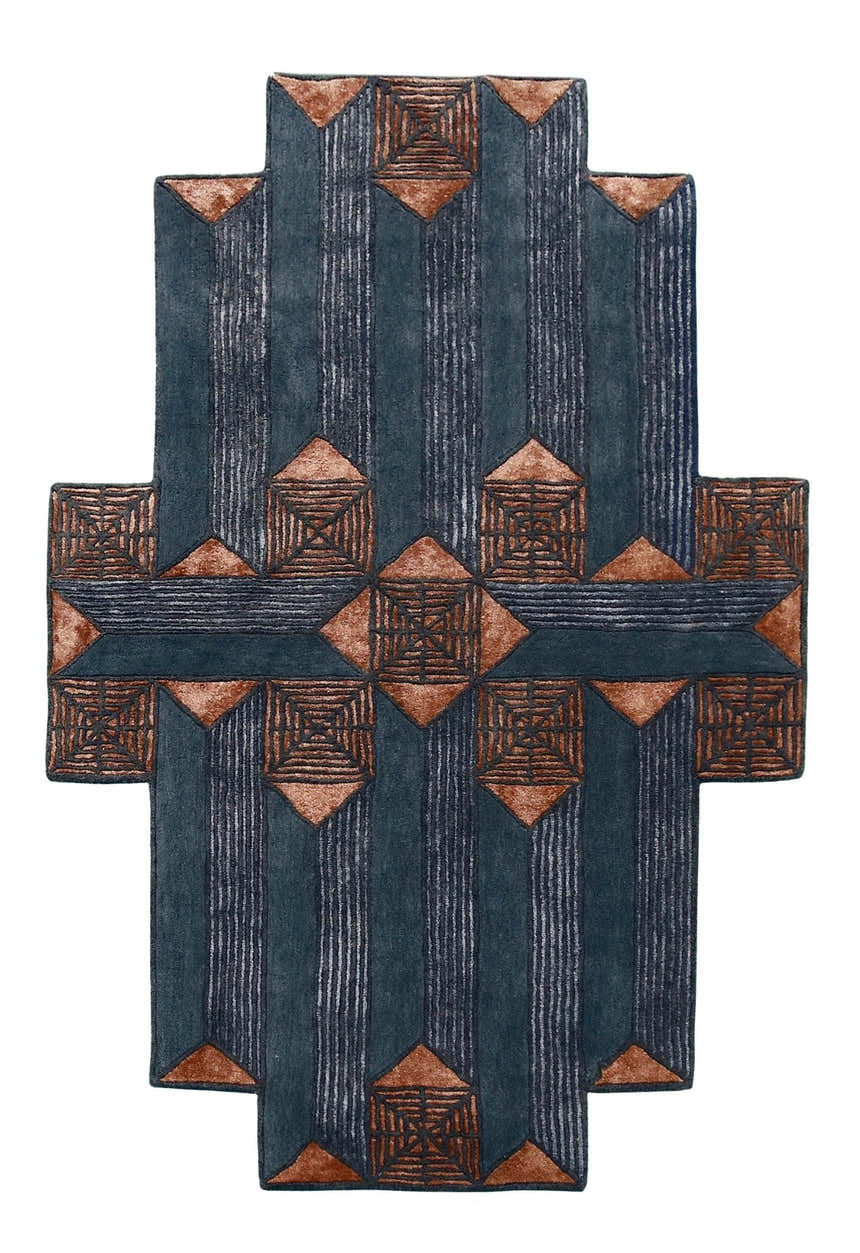 Empress Modern Geometrical Style Gray Hand Tufted 5x8 Wool Rug