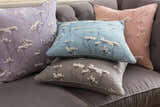 Backworth Mauve Floral Embroidered Throw Pillow - Clearance