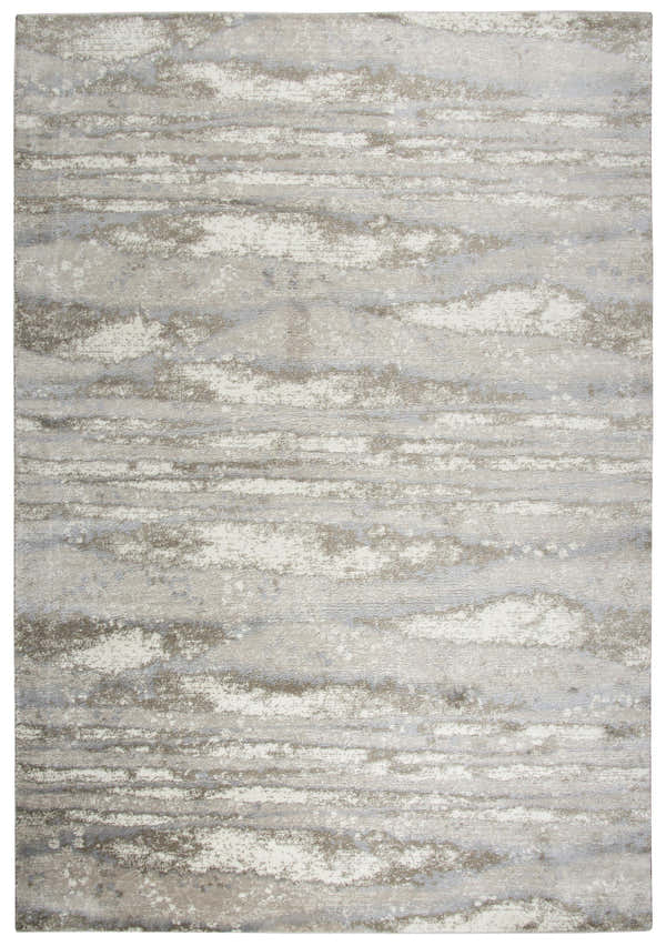 Close-up of Rizzy EN7264 area rug. Contemporary design in beige, ivory, light brown, and light gray hues. Design-Rectangle