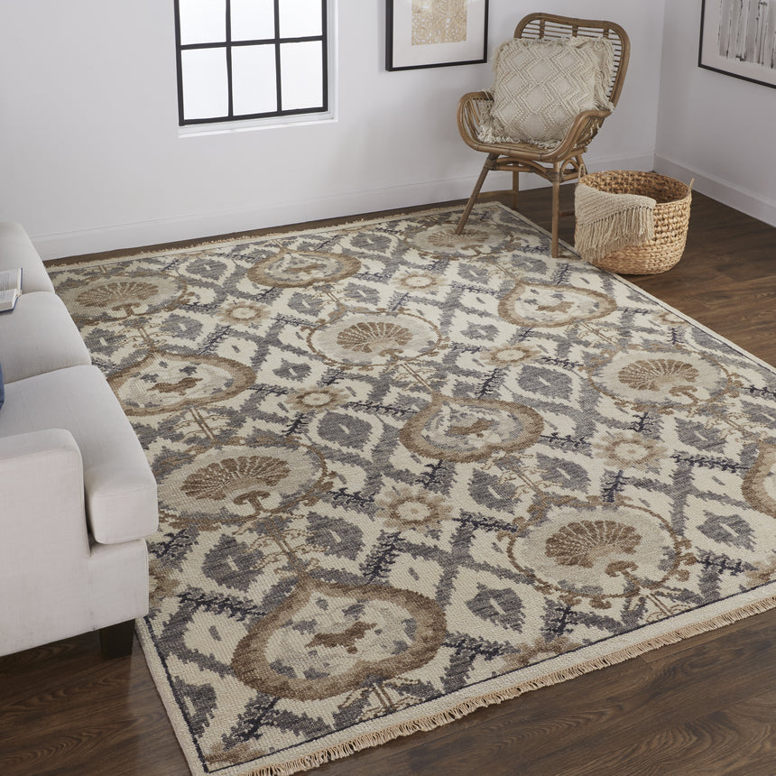 Feizy Beall Traditional Oriental - Ivory/Gray/Taupe Area Rug