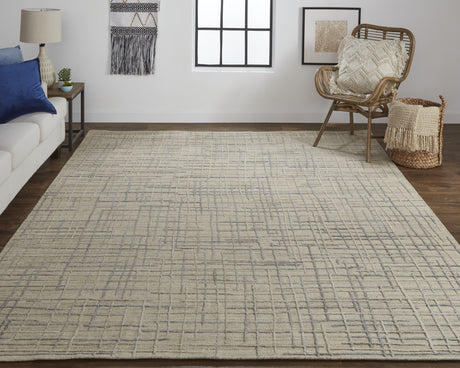 Feizy Kirkwood Transitional Abstract - Tan/Silver Area Rug