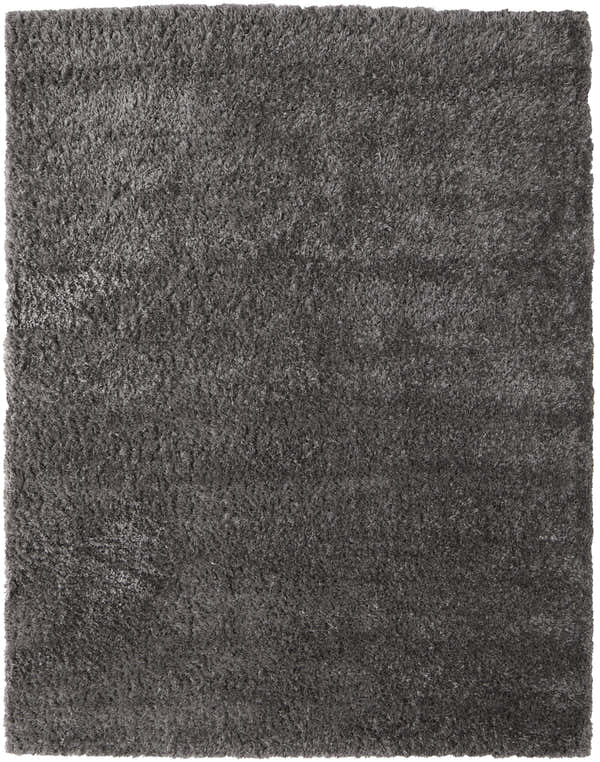 Close-up of the plush texture of the Feizy Darian Modern Solid Gray Area Rug. Design-Rectangle