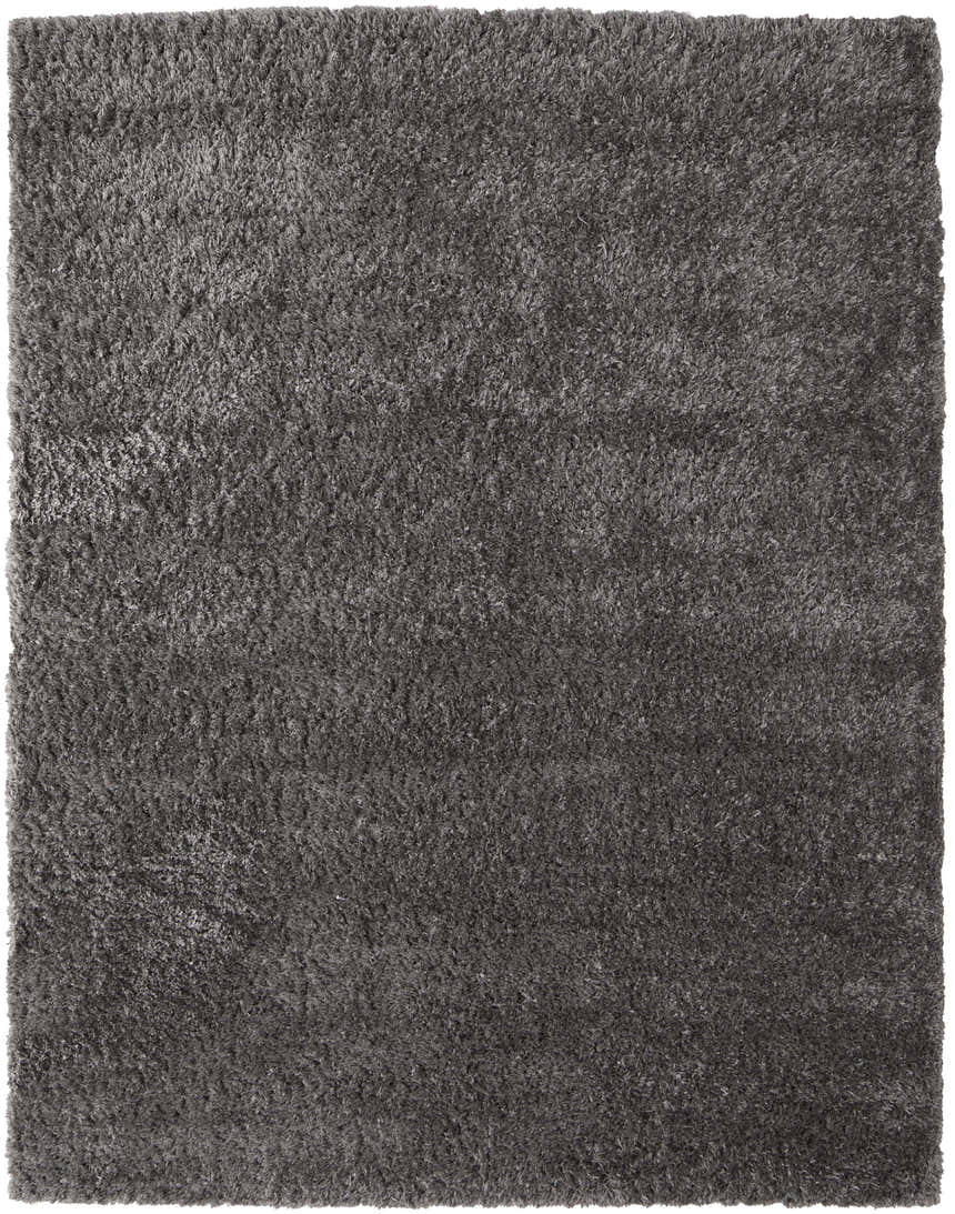 Close-up of the plush texture of the Feizy Darian Modern Solid Gray Area Rug. Design-Rectangle