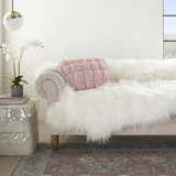 Mina Victory Sofia Quilted Swarovski Rose Indoor Throw Pillow - Clearance