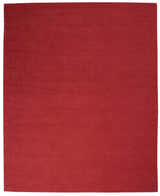 Close-up of the Calvin Klein Las Vegas Red Retro rug, showing a textured, grid-like pattern in a solid, deep red hue.