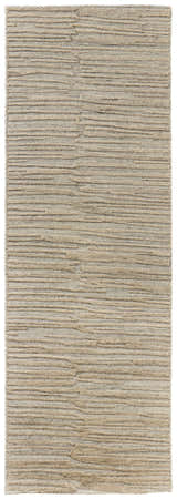 Close-up of the Feizy Braeside rug. Taupe and gray, hand-woven wool and viscose with a transitional abstract design. Design-Runner