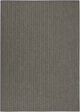 Close-up of the Nourison Horizon Indoor/Outdoor Charcoal Modern Area Rug with a taupe chevron pattern.
