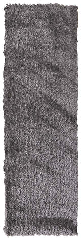 Close-up of the Feizy Darian Modern Solid Gray Area Rug, showing its plush, textured polyester shag. Design-Runner