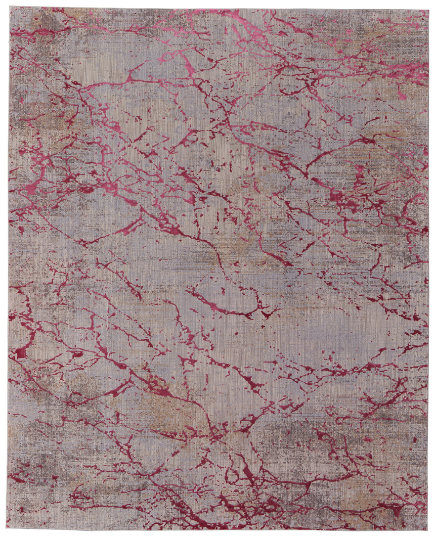 Feizy Pryor Modern Abstract - Pink/Gray/Taupe Area Rug