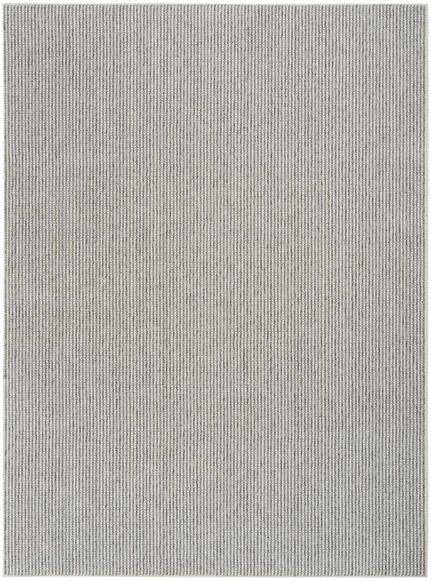 Close-up of the Nourison Natural Texture Ivory Grey Farmhouse Indoor Area Rug, showing texture and color.