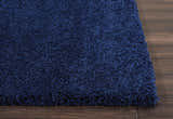 Close-up of the plush texture and rich navy color of the Nourison Malibu Shag Area Rug.