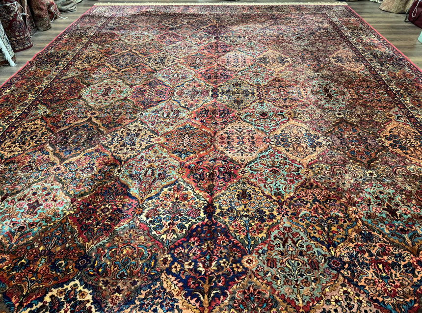 12x16 Karastan Multicolor Panel Kirman Rug #717, Rare Palace Size Wool Original 700 Series
