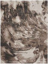 Close-up of the Nourison American Manor Ivory Mocha rug, showcasing its abstract, swirling chestnut and ivory pattern.