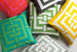 Greenisland Green Geometric Pattern Throw Pillow - Clearance