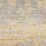 Close-up of the Nourison Harmony Grey Gold rug showing texture, wool blend, and mid-century modern design.