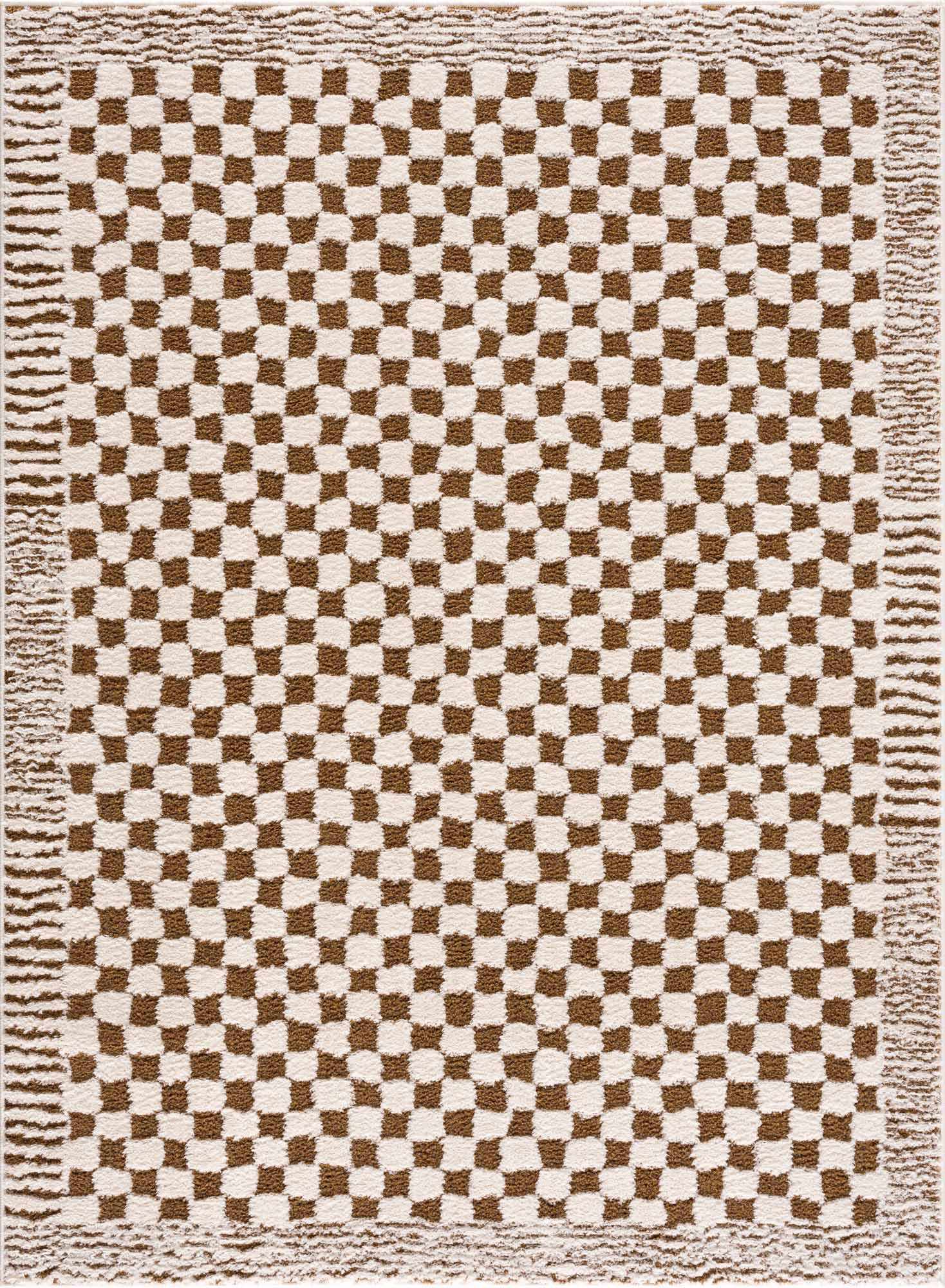 Leryn Brown Checkered Plush Rug – Boutique Rugs